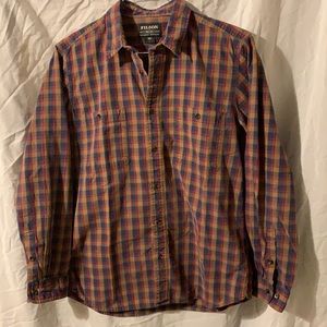 Filson Wildwood Shirt Brown Red Blue Plaid